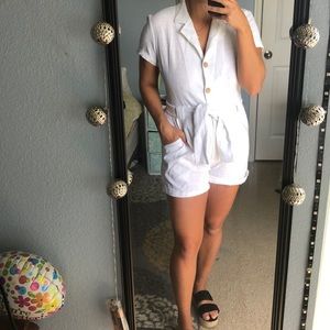WHITE BUTTON DOWN ROMPER